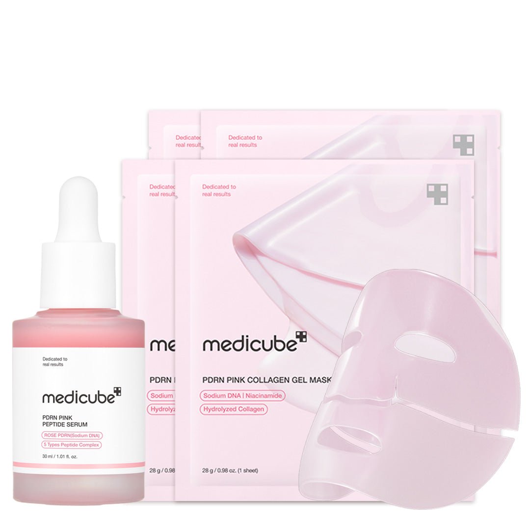 Glass Glow 3-Step Set — Zero Pore Pad + PDRN Serum + Collagen Gel Mask - Medicube